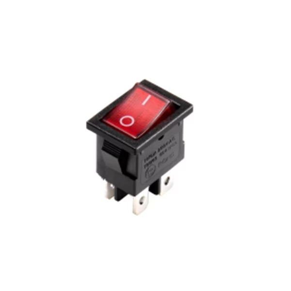 KCD1 104 Lighted Rocker Switch DPDT Red 4pin