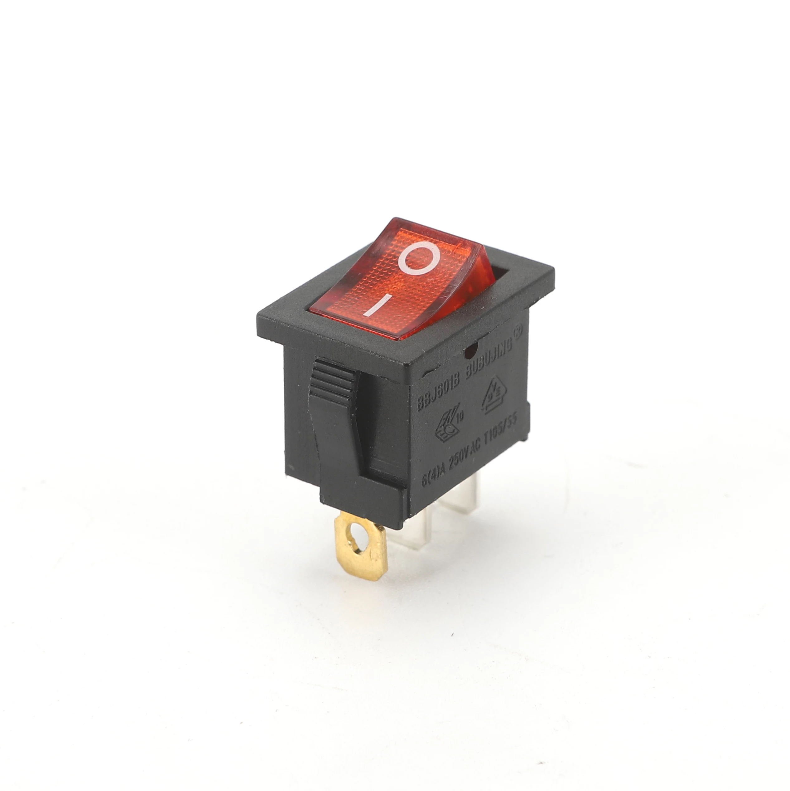 KCD1-106 red 3 Way Lighted Rocker Switch