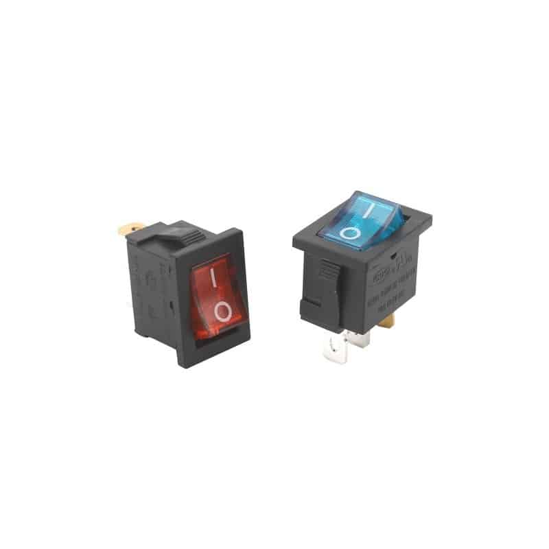 KCD1-106 red 6 amp 2 prong Illuminated Rocker Switch