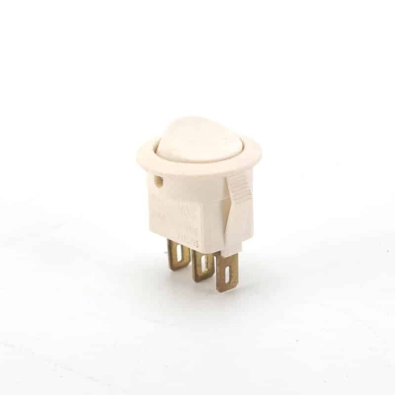 KCD11-101K3P MINI ROUND WHITE MINI ROCKER SWITCH