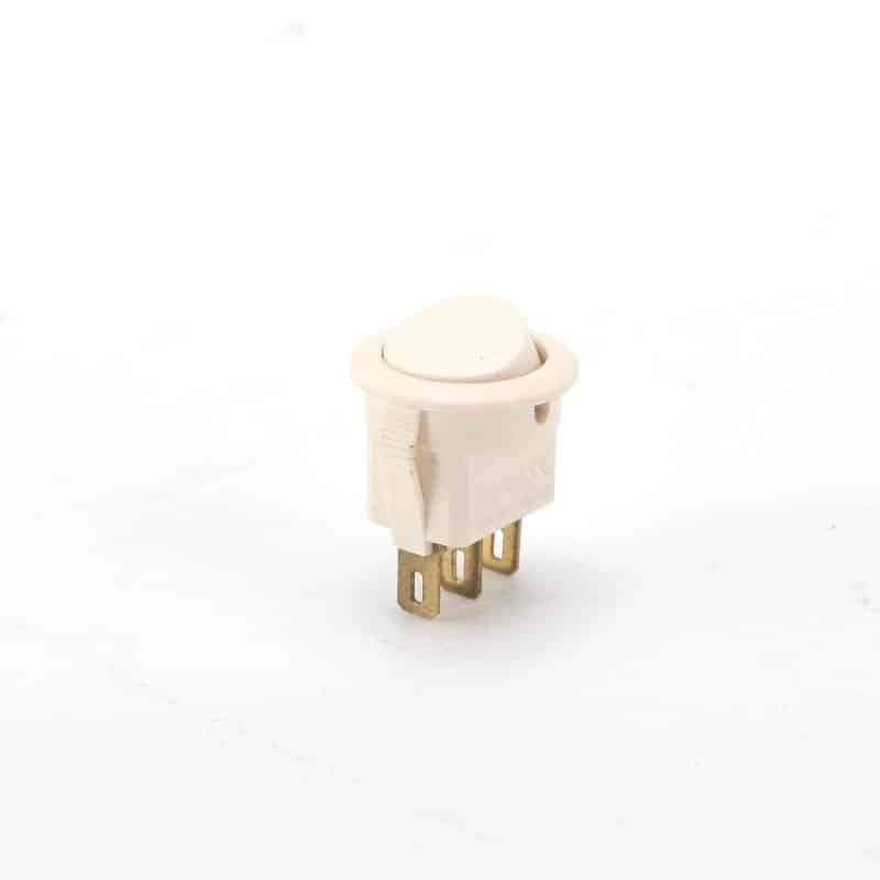 KCD11-101K3P MINI ROUND WHITE MINI ROCKER SWITCH