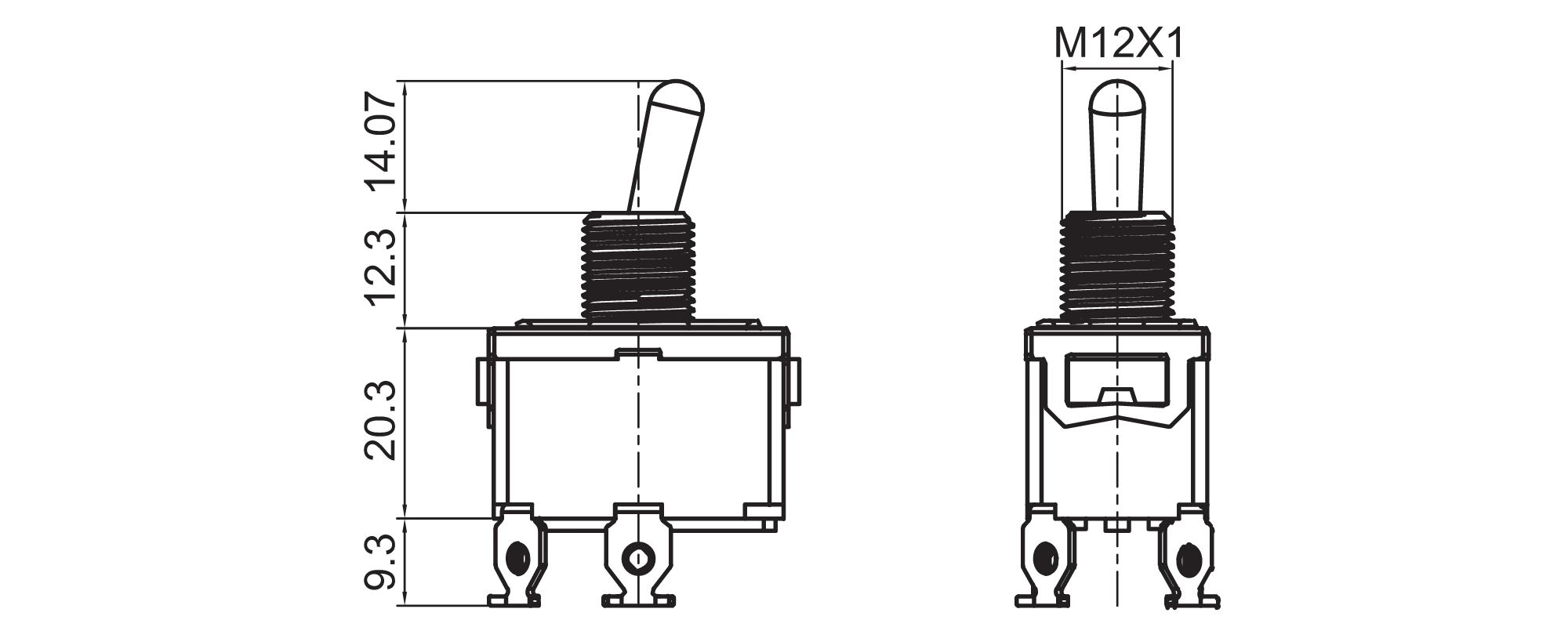 QN201A-10L 6 Way Toggle Switch