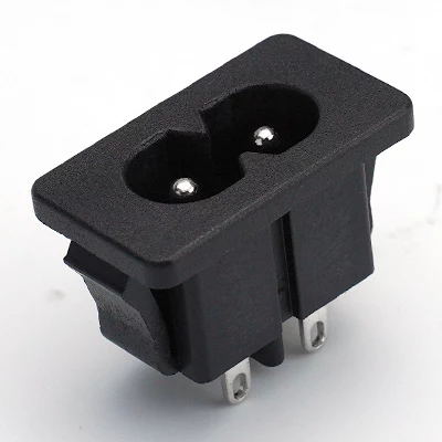 ST-A03-004KB-S IEC C8 inlet power wall socket 2pins male electric connector 2.5A250V AC interface embedded