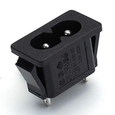 ST-A03-004KD-S31(G1) IEC C8 inlet power wall socket 2pins male electric connector 2.5A250V AC interface embedded