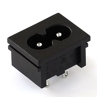 ST-A03-005BS IEC C8 inlet power wall socket 2pins male electric connector 2.5A250V AC interface embedded