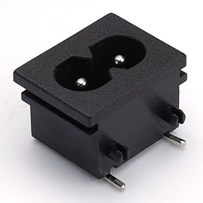 ST-A03-005CT2 IEC C8 inlet power wall socket 2pins male electric connector 2.5A250V AC interface embedded