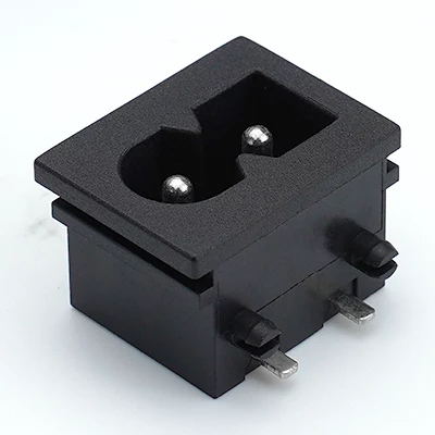 ST-A03-005D6-T56(R) IEC C8 inlet power wall socket 2pins male electric connector 2.5A250V AC interface embedded