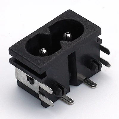 ST-A03-005DT8 M02 IEC C8 inlet power wall socket 2pins male electric connector 2.5A250V AC interface embedded
