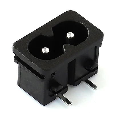 ST-A03-005HT7(G) IEC C8 inlet power wall socket 2pins male electric connector 2.5A250V AC interface embedded