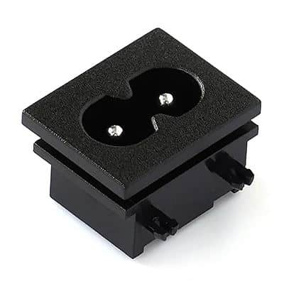 ST-A03-005I-515-S1 IEC C8 inlet power wall socket 2pins male electric connector 2.5A250V AC interface embedded