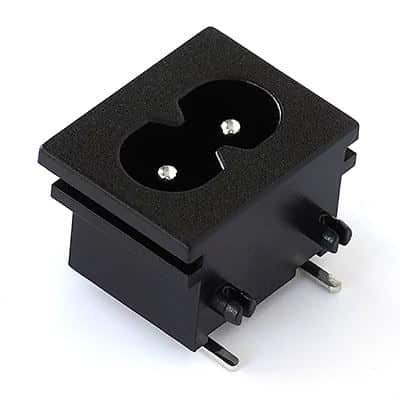ST-A03-005J-515-T2 IEC C8 inlet power wall socket 2pins male electric connector 2.5A250V AC interface embedded