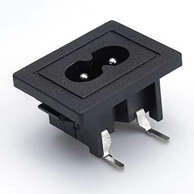 ST-A03-005KT18(2.0) IEC C8 inlet power wall socket 2pins male electric connector 2.5A250V AC interface embedded