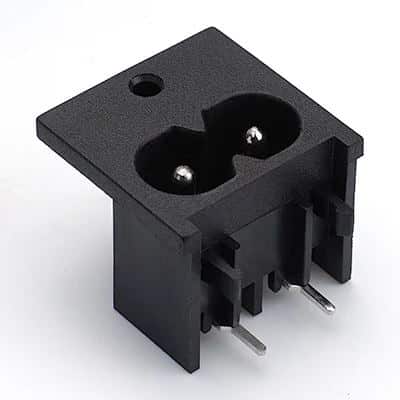 ST-A03-005M-01 IEC C8 inlet power wall socket 2pins male electric connector 2.5A250V AC interface embedded