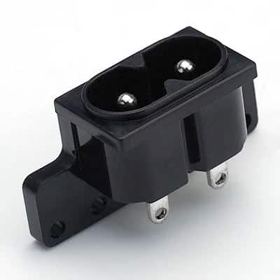ST-A03-005P-01 AC Power Socket C8 Electrical Panel Mount Plug Adapter AC 250V 2Pin inlet Male Socket