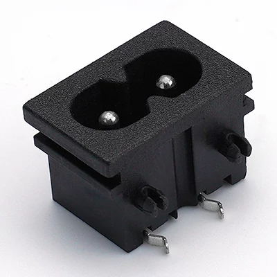 ST-A03-005T1 IEC C8 inlet power wall socket 2pins male electric connector 2.5A250V AC interface embedded