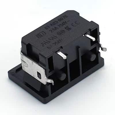 ST-A03-007B-A-T18 IEC C8 inlet power wall socket 2pins male electric connector 2.5A250V AC interface embedded