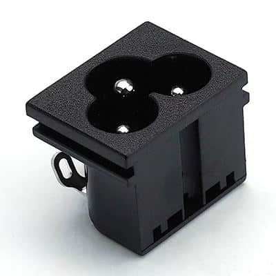 ST-A04-001JB-015-S1S4(G) IEC C8 inlet power wall socket 3pins male electric connector 2.5A250V AC interface embedded