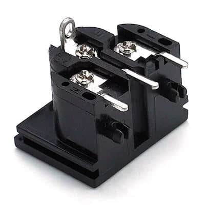 ST-A04-001JB-315-T52T53 IEC C8 inlet power wall socket 3pins male electric connector 2.5A250V AC interface embedded