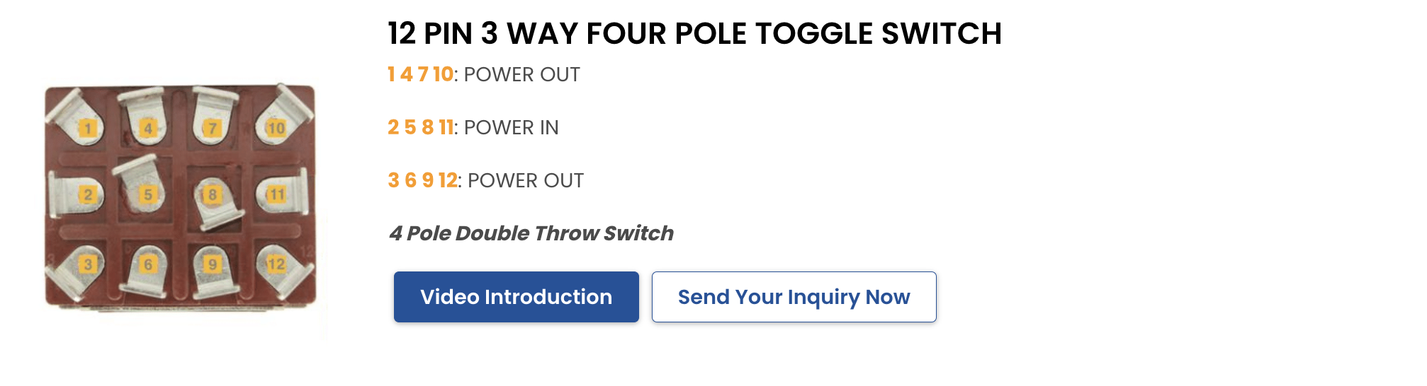 4 Pole Double Throw Switch