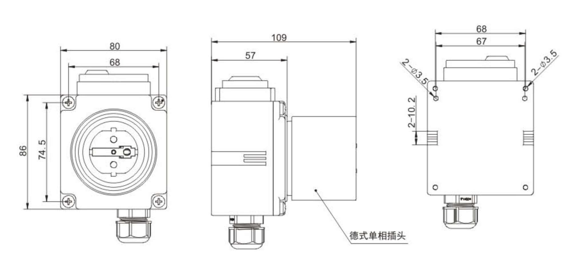 DZ08-1A2 Electromagnetic Push Button Switches
