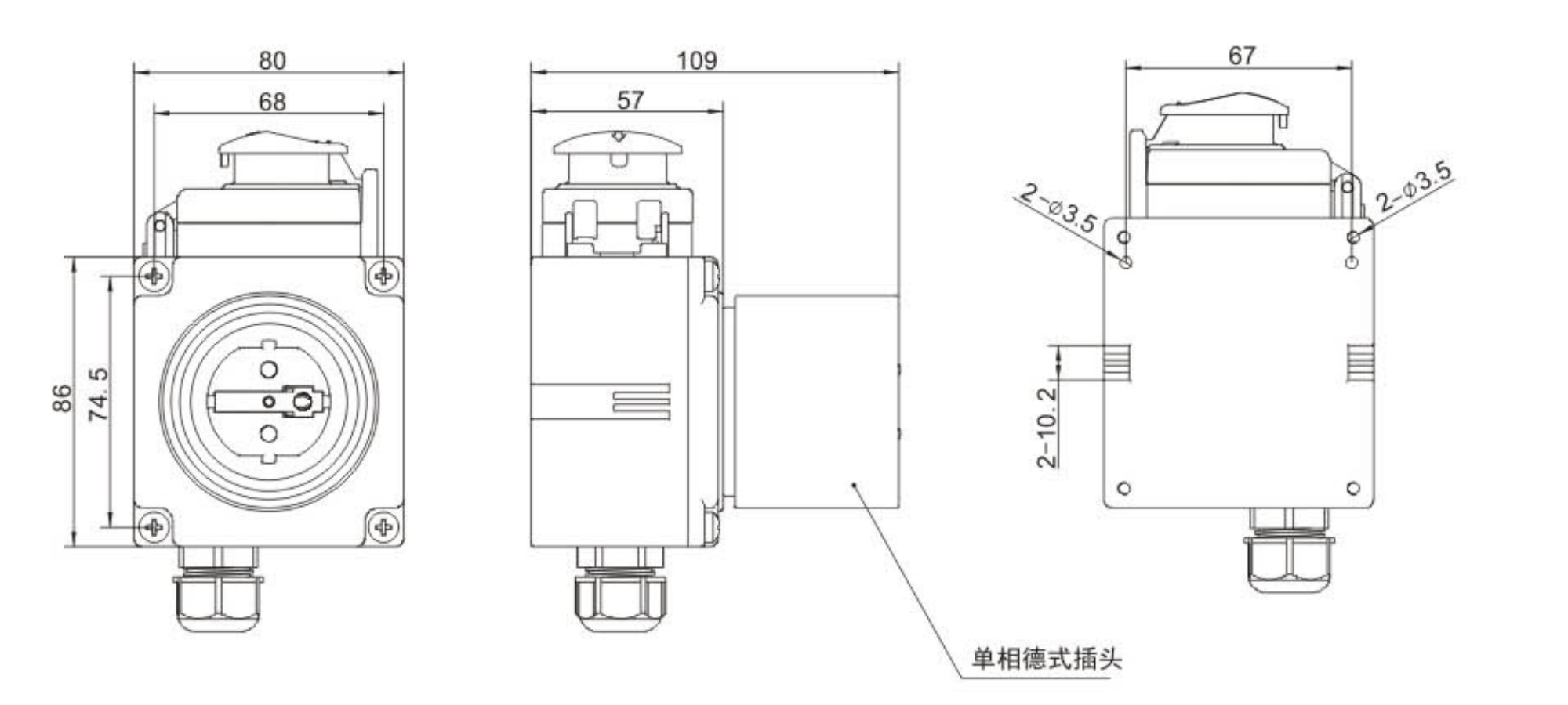 DZ08-1A3 Electromagnetic Push Button Switches