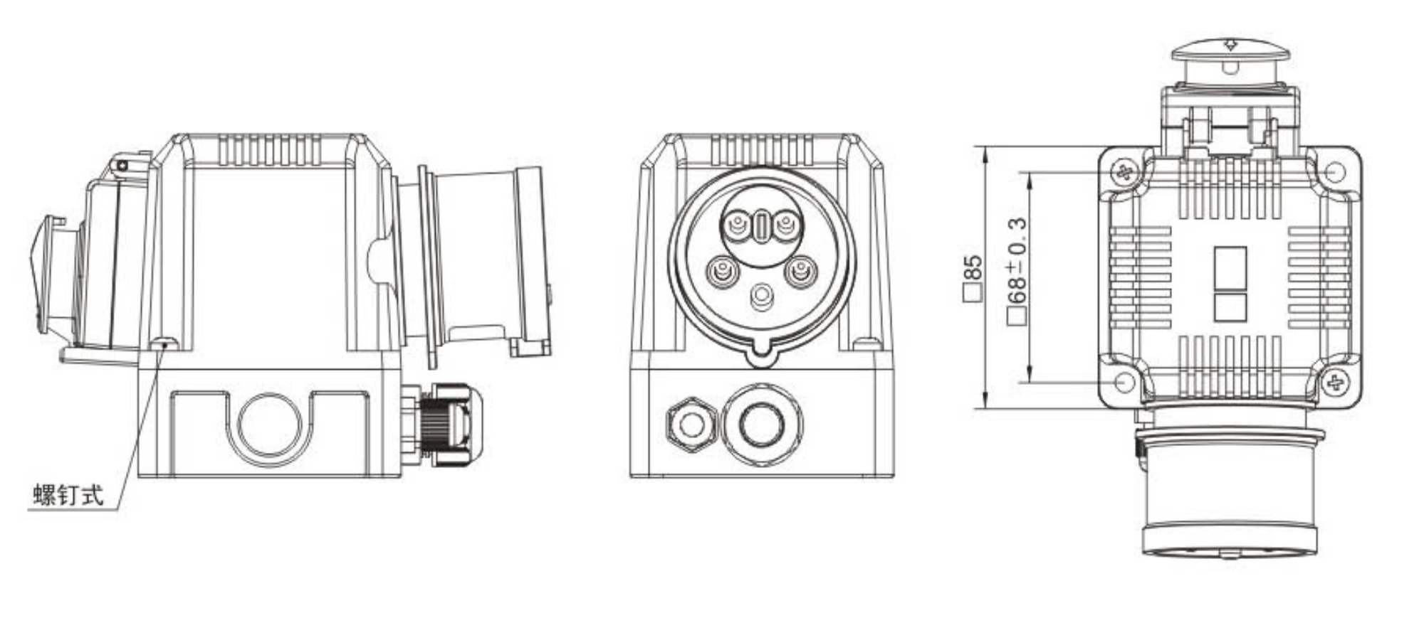 DZ08-4A6 Electromagnetic Push Button Switches For Table Saw