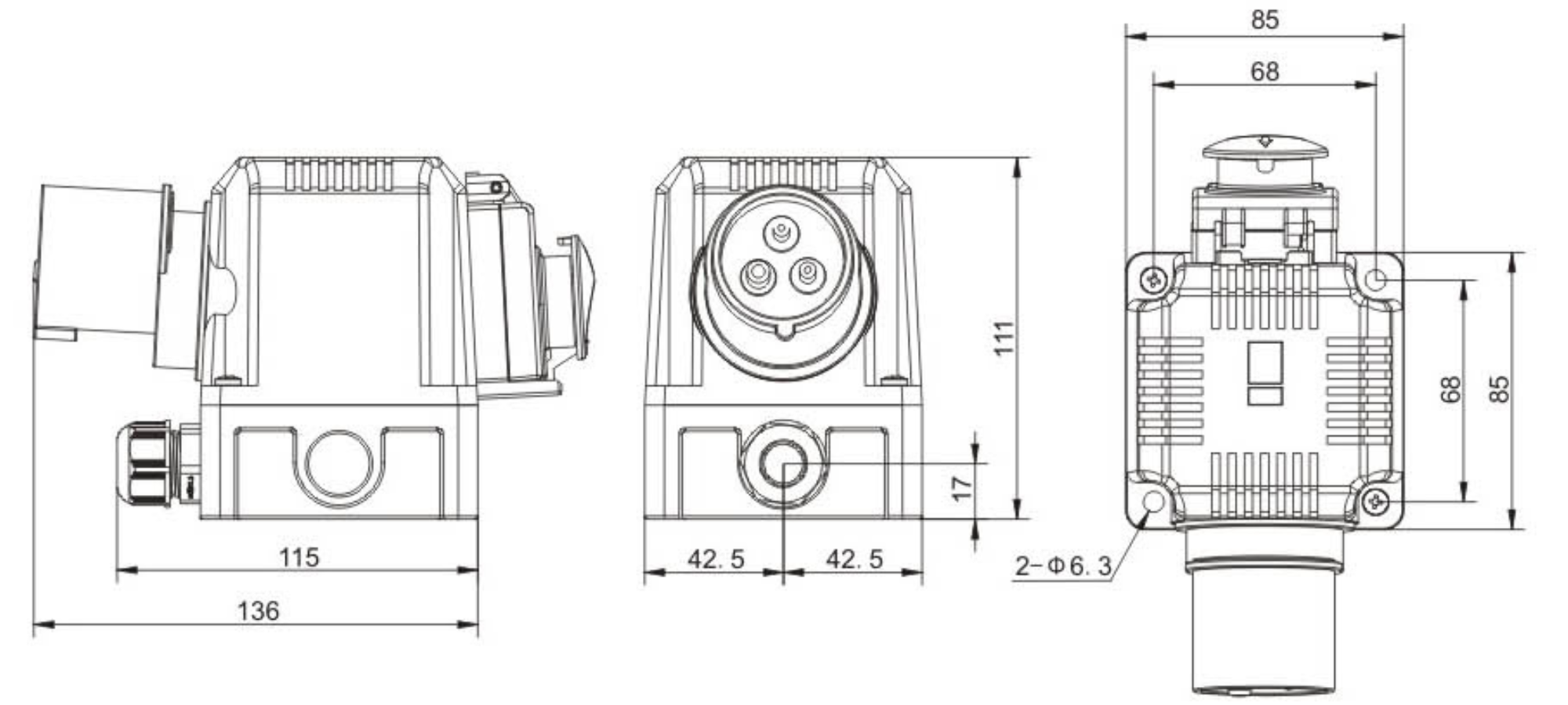 DZ08-4A7 Electromagnetic Push Button Switches For Table Saw