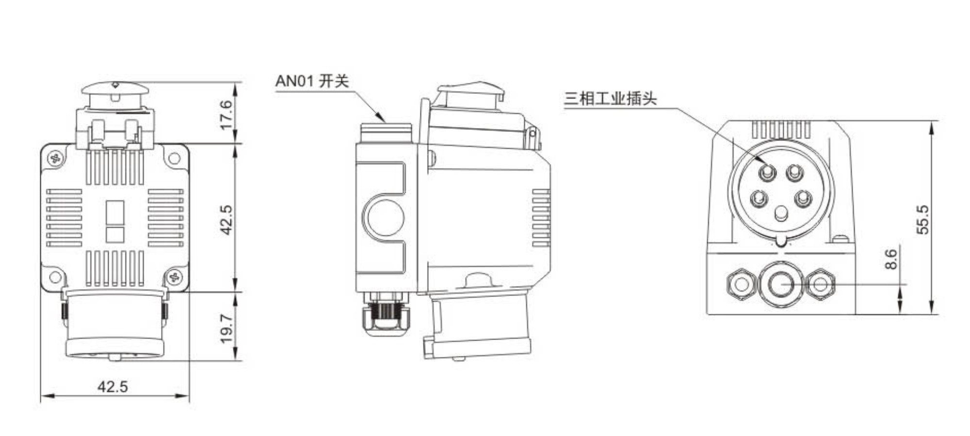 DZ08-4AZ5 Electromagnetic Push Button Switches For Table Saw