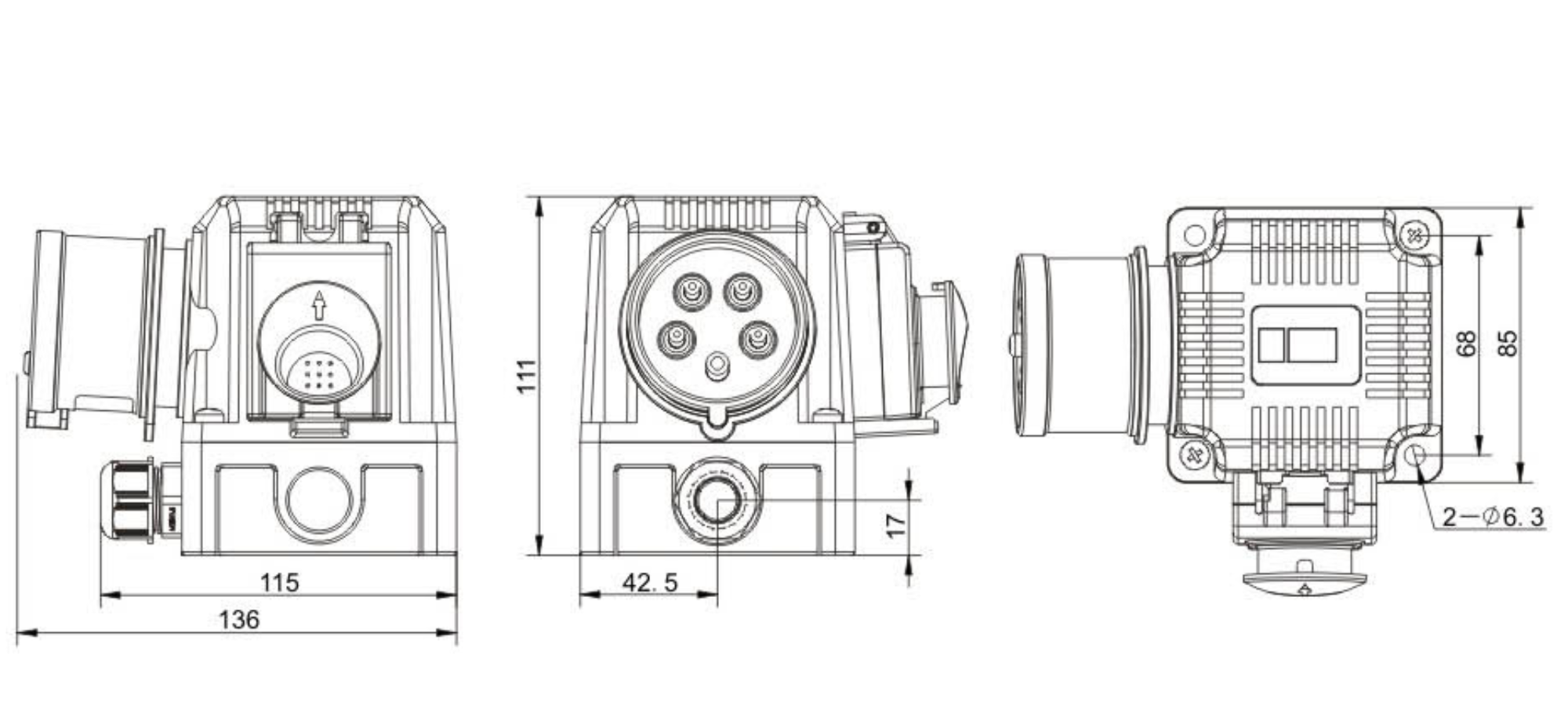 DZ08-4C5 Electromagnetic Push Button Switches For Table Saw