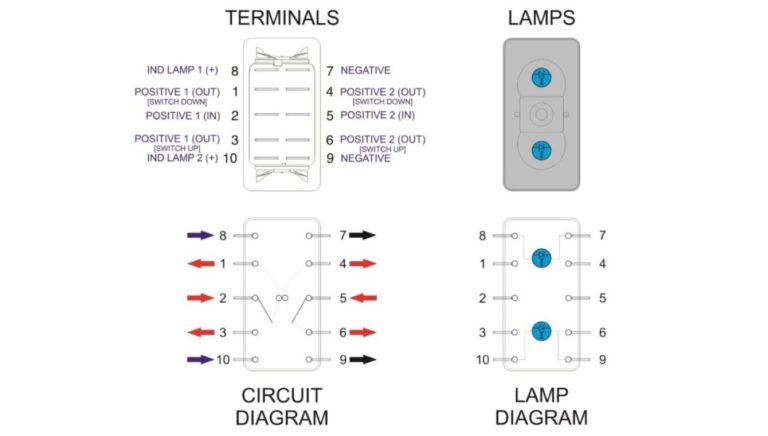 ON/OFF Switch & LED Rocker Switch Wiring Diagrams - WEUP