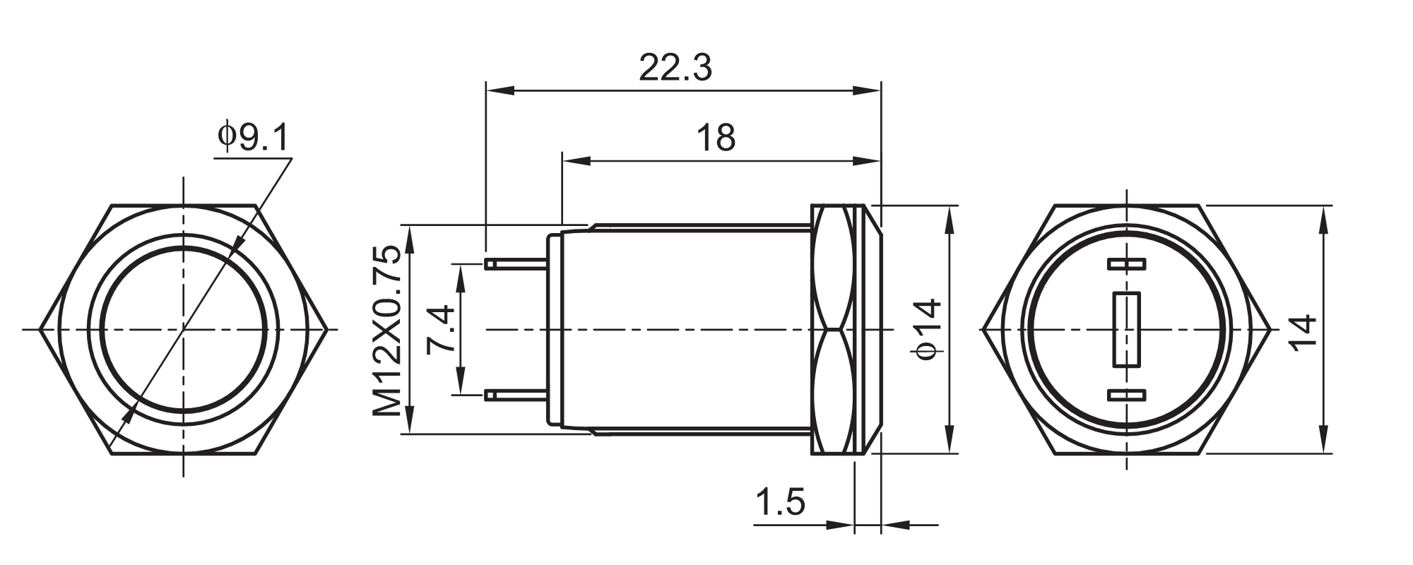 QN12-B1 Anti Vandal Push Button Switch