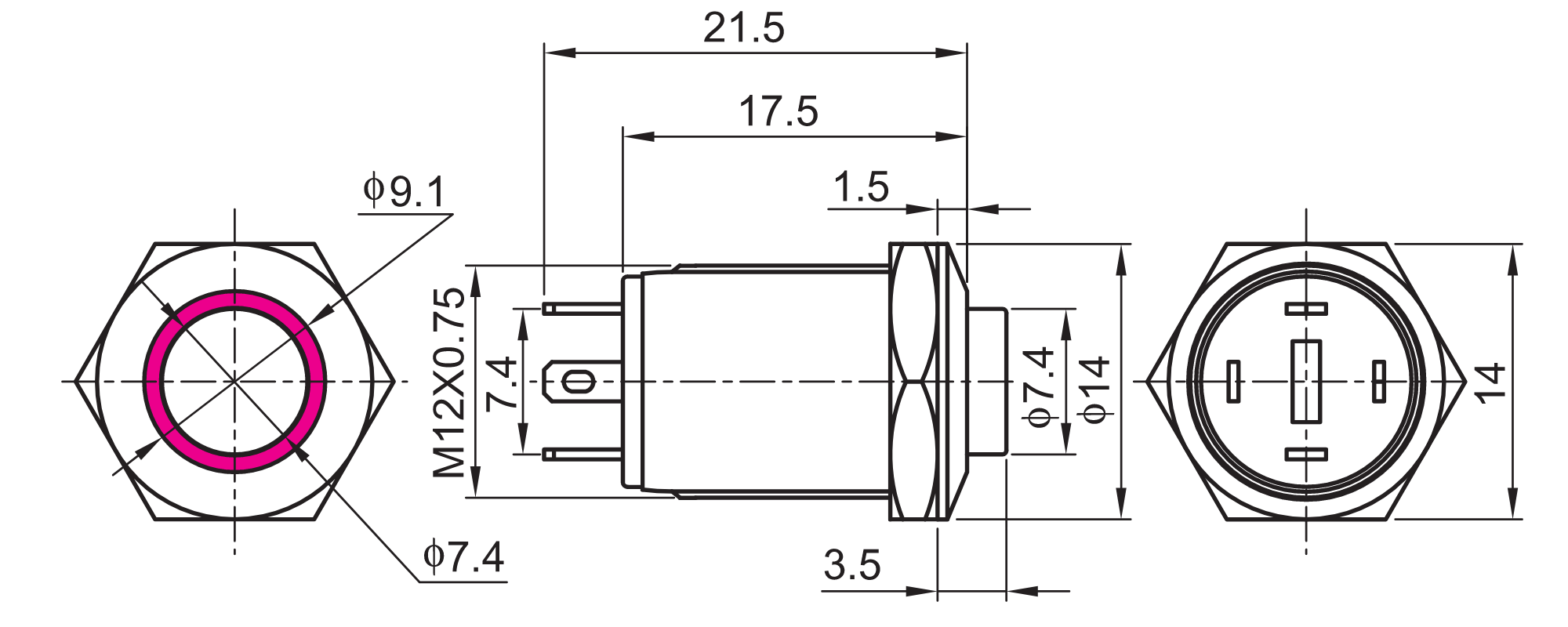 QN12-C2 Anti Vandal Push Button Switch Illuminated