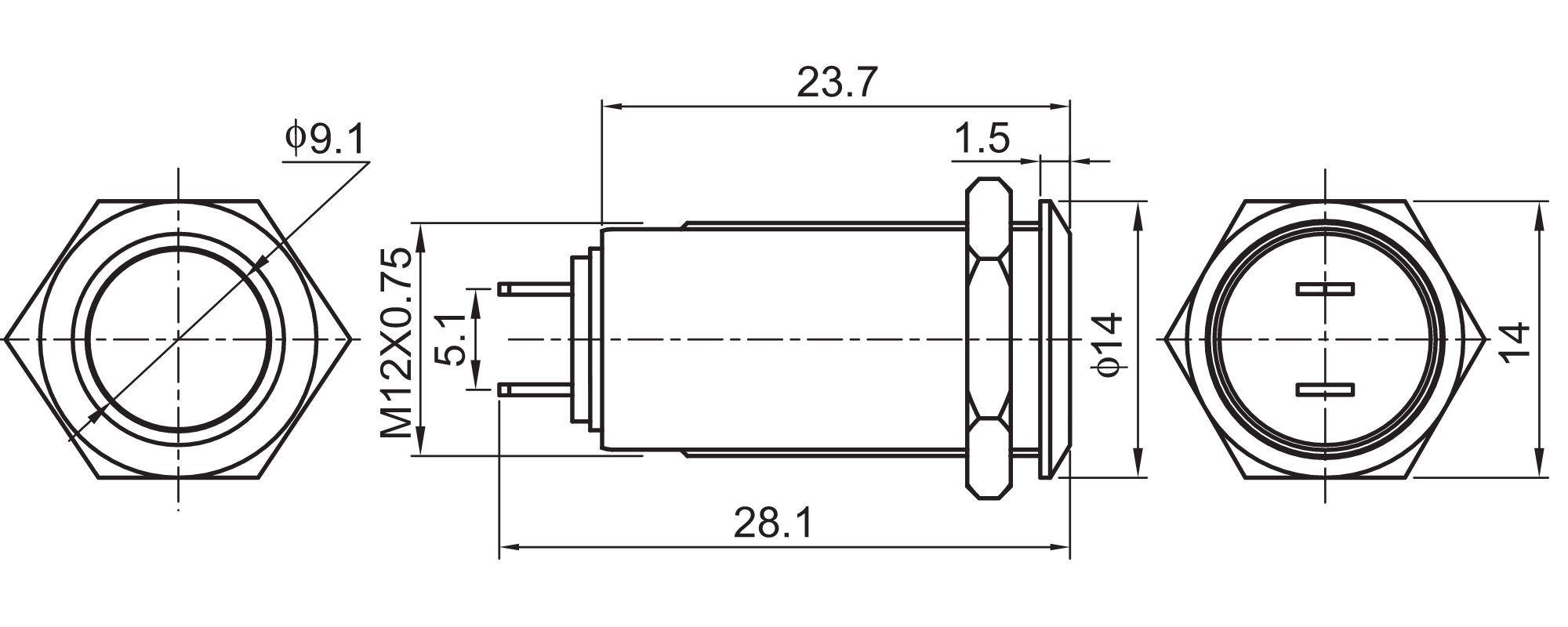 QN12-D1 Anti Push Button Vandal Switch