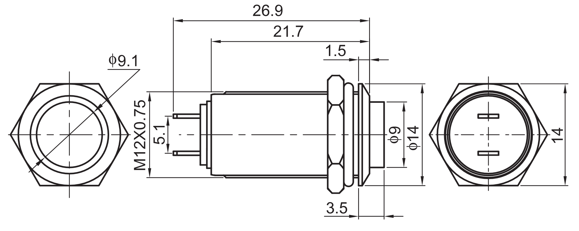 QN12-D2 Anti Vandal Push Button Switch Illuminated