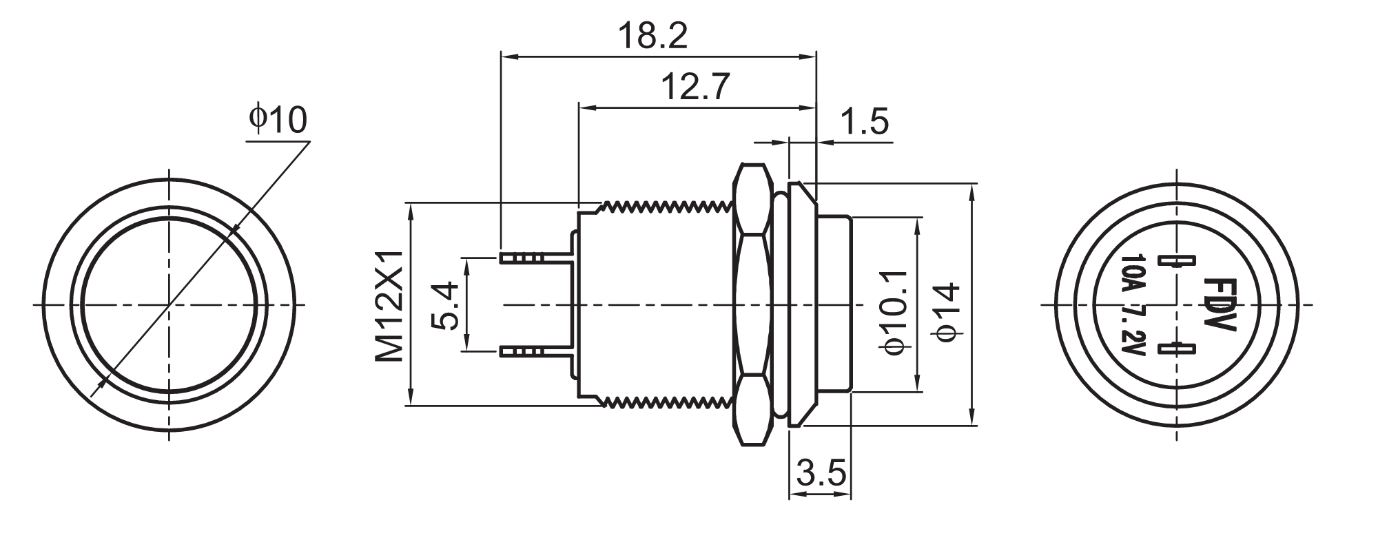 QN12-F2 Anti Vandal Push Button Switch