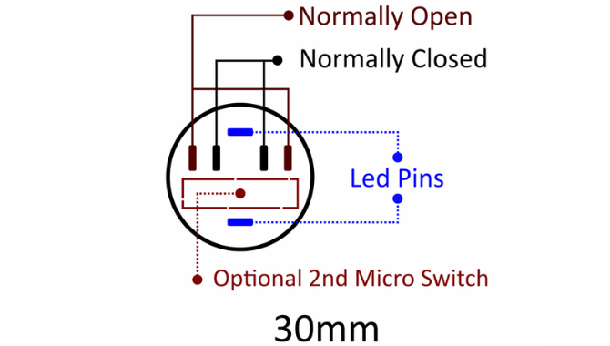30mm Metal push button switch wiring