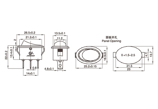 KCD1-311 current switch 3pins Lighted Rocker Switch
