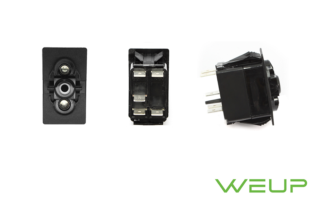 ON-OFF SPST Rocker Switch with Blue Top and Bottom LED