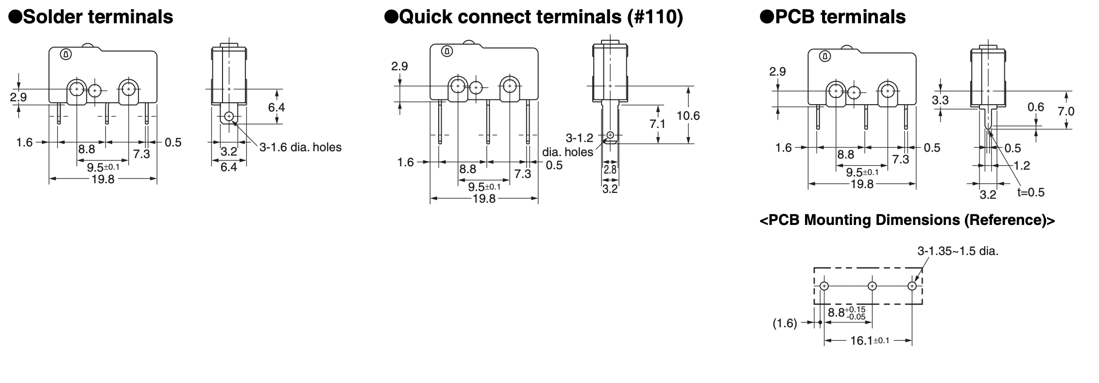 Micro Swtich Terminals:Appearances