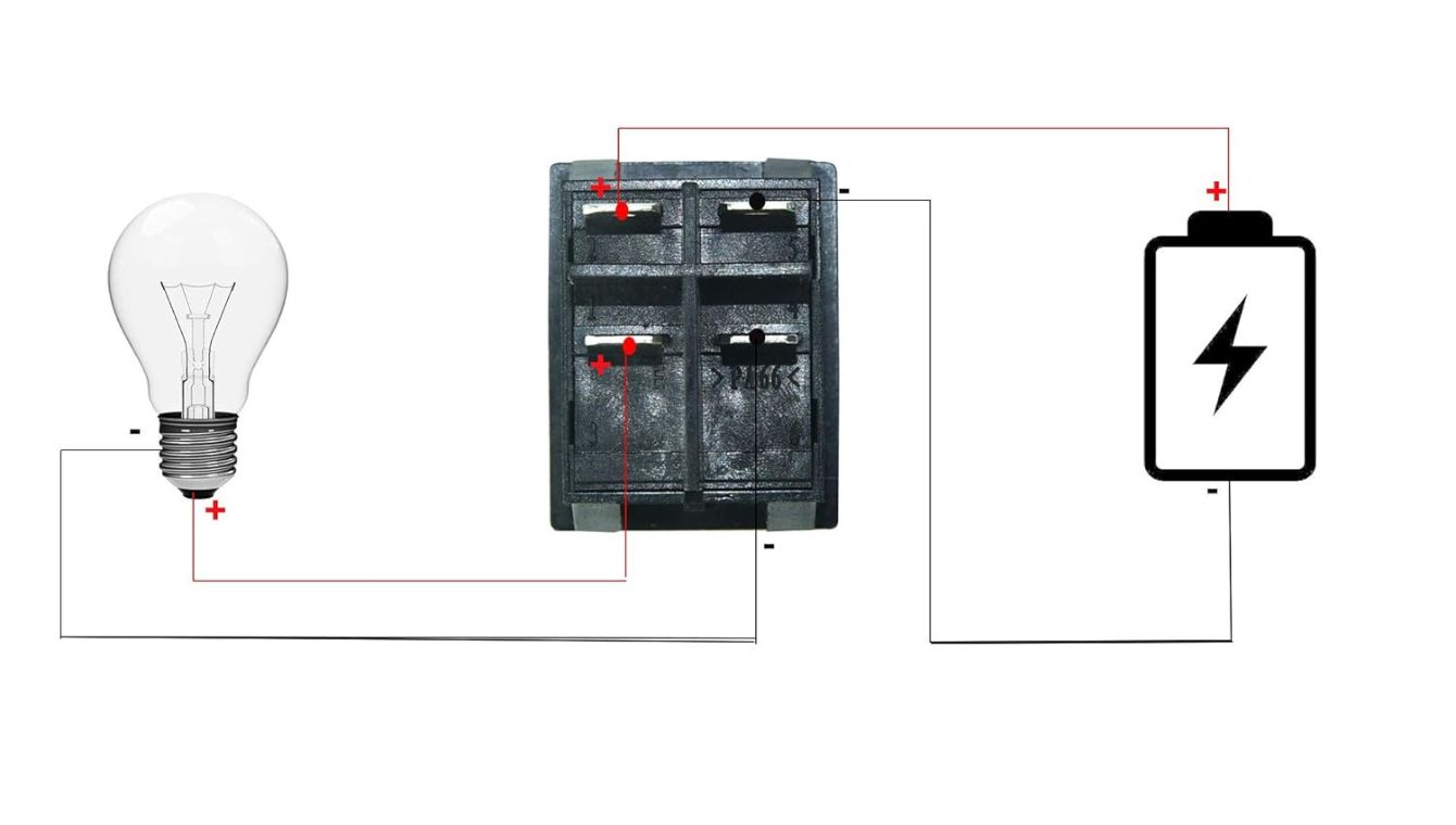 Red LED Light on when the switch is on