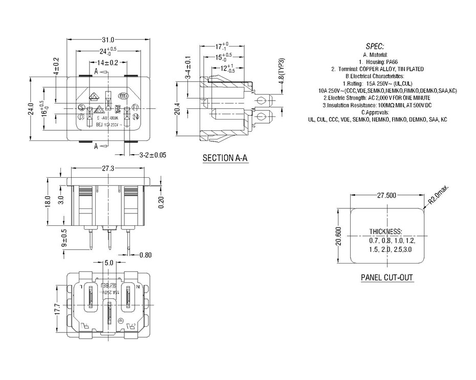 ST-A01-003K26+M12 IEC Connectors